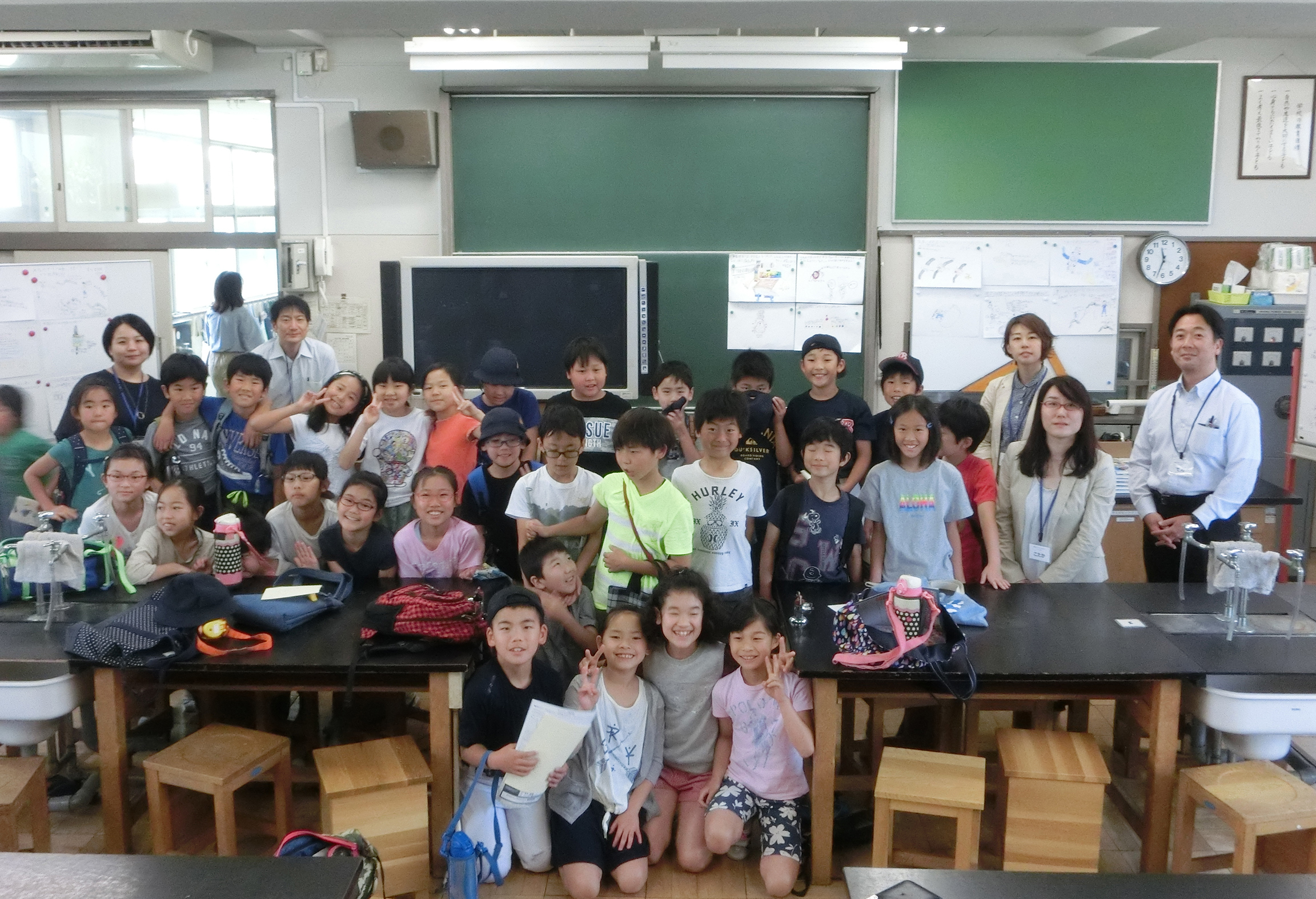 清水窪小学校でのワークショップの様子